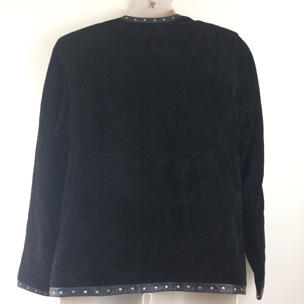 Linea Leather & Suede Zip Front Studded Jacket - Picture 3 of 5